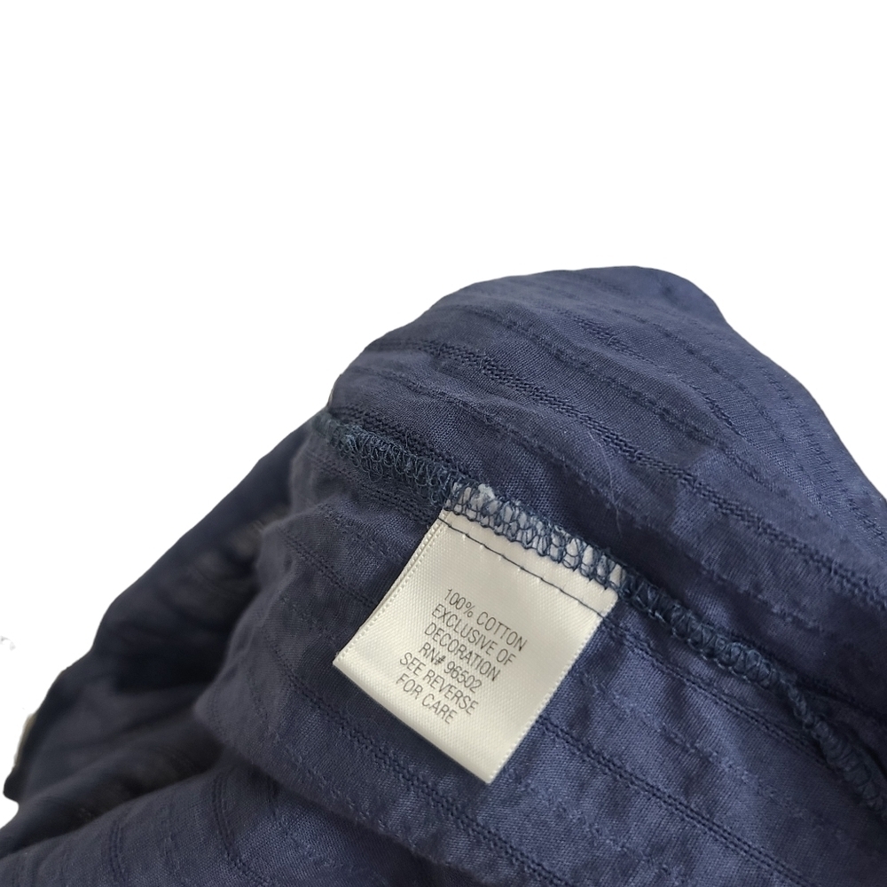 Krazy Kat Blue V Neck Button Down Top 1X - Picture 6 of 7